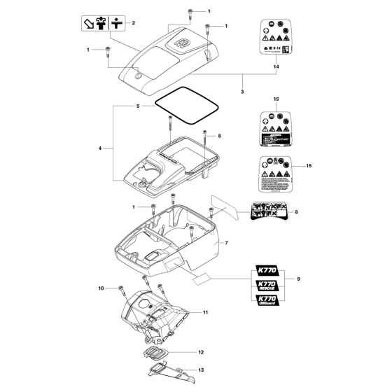 Cylinder Cover Assembly for Husqvarna K770 Disc Cutters