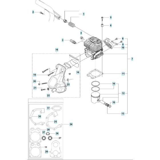 Cylinder, Piston, Muffler Assembly