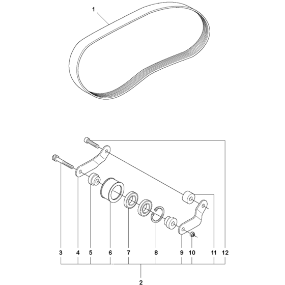 Belt Assembly for Husqvarna K970 Ring Disc Cutters