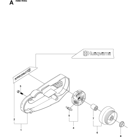 Belt Guard & Pulley Assembly for Husqvarna K960 Ring Disc Cutters