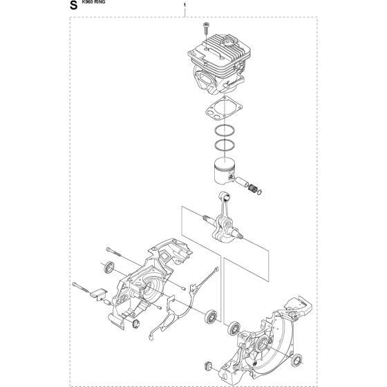 Engine Assembly for Husqvarna K960 Ring Disc Cutters