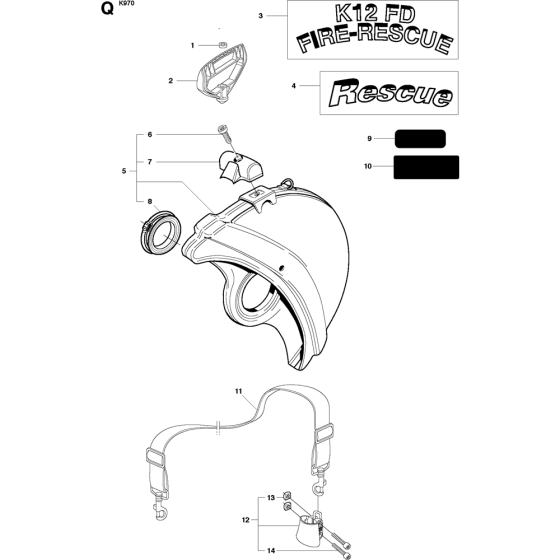 Rescue Assembly for Husqvarna K970 Disc Cutters