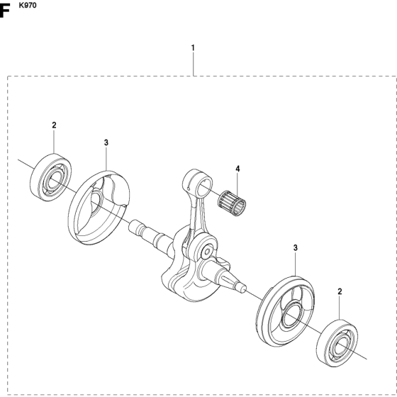 Crankshaft Assembly for Husqvarna K970 Disc Cutters