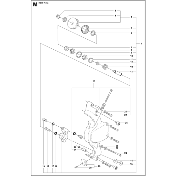 Level Assy Assembly for Husqvarna K970 Ring Disc Cutters