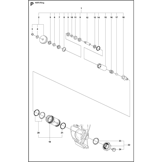 Guide Assembly for Husqvarna K970 Ring Disc Cutters