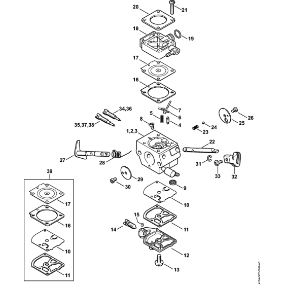 Carburetor for Stihl KA120 KA120R KA250 Kombi Attachment Engine