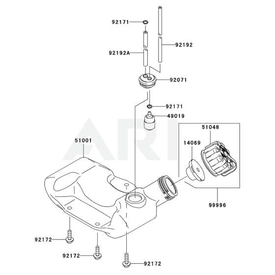 Fuel Tank / Fuel Valve for Kawasaki KBL27C Brushcutter