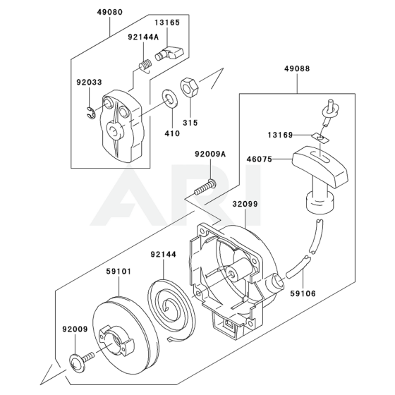 Starter for Kawasaki KBL34A Brushcutter