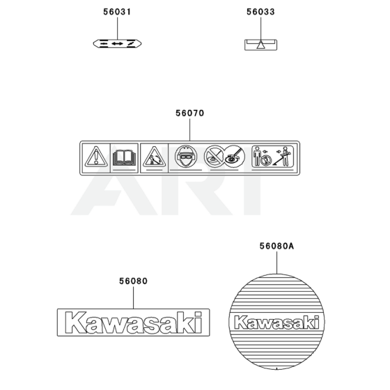 Label for Kawasaki KBL34A Brushcutter