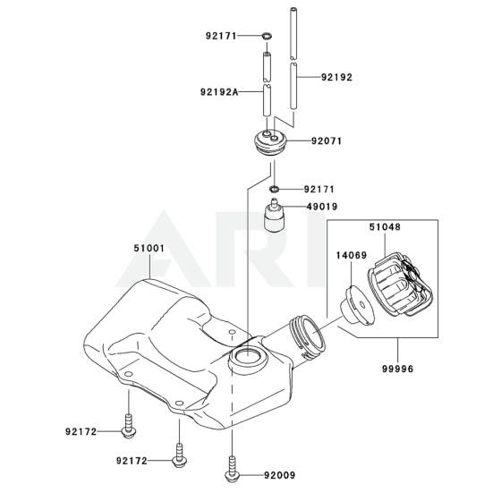 Fuel Tank / Fuel Valve for Kawasaki KCL525AC Hedge Trimmer