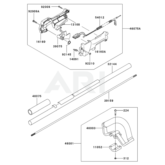 Pipe / Handle / Guard for Kawasaki KCL600A Hedge Trimmer