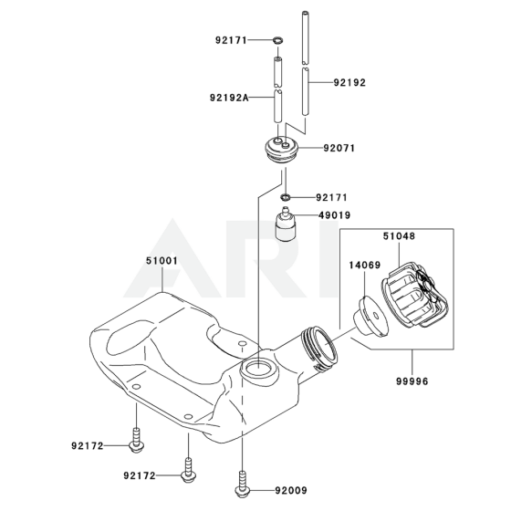 Fuel Tank / Fuel Valve for Kawasaki KCS525A Hedge Trimmer