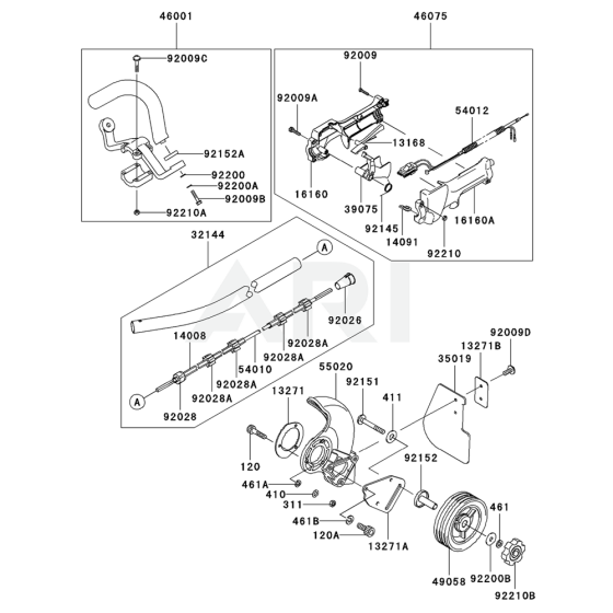 Pipe / Handle / Guard for Kawasaki KEL27B Edgers