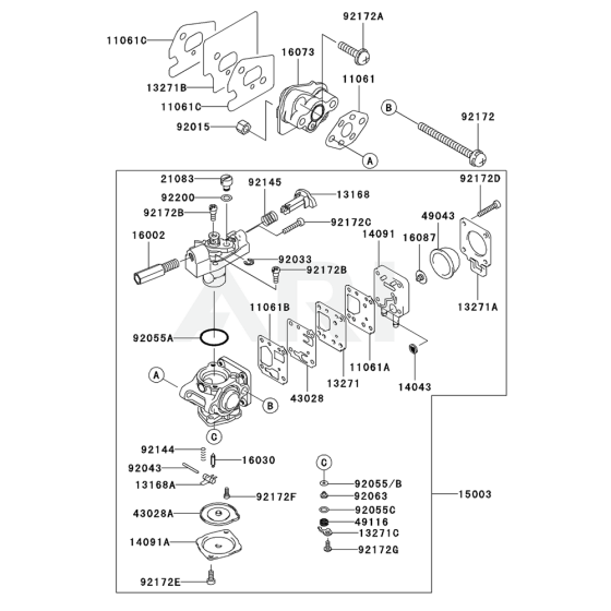 Carburettor for Kawasaki KGT27A String Trimmers