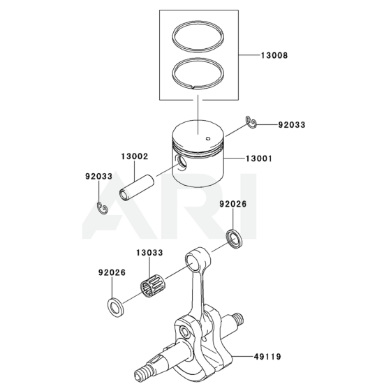 Piston / Crankshaft for Kawasaki KGT27C String Trimmers