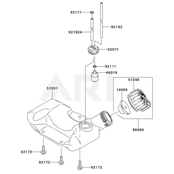 Fuel Tank / Fuel Valve for Kawasaki KGT27C String Trimmers