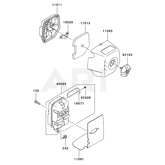 Air Filter / Muffler for Kawasaki KGT35A String Trimmers