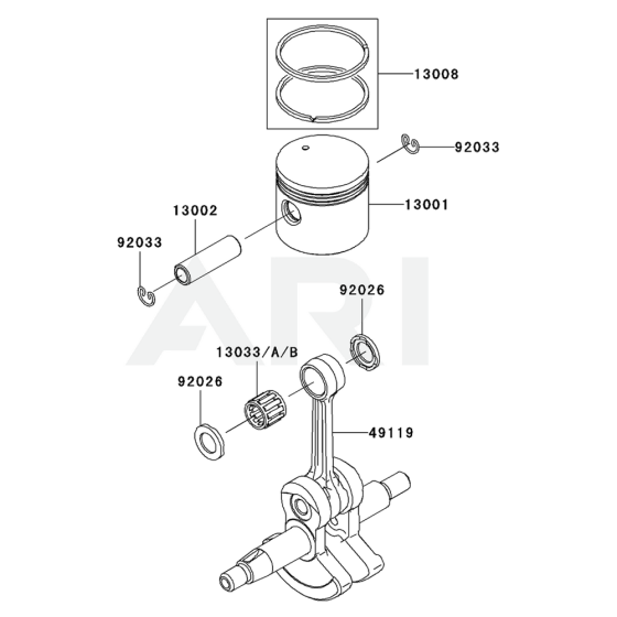 Piston / Crankshaft for Kawasaki KGT35A String Trimmers