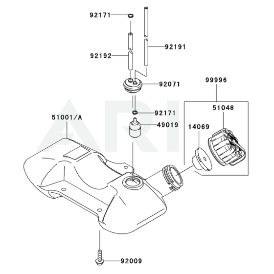 Fuel Tank / Fuel Valve for Kawasaki KGT35A String Trimmers