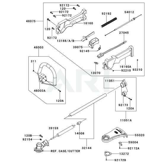 Pipe / Handle / Guard for Kawasaki KGT35B String Trimmers