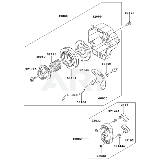 Starter for Kawasaki KGT35B String Trimmers