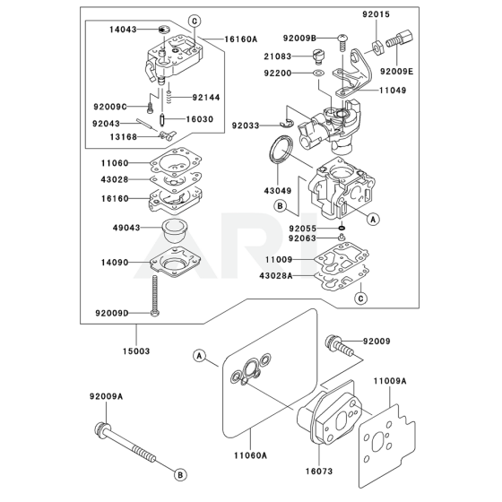 Carburettor for Kawasaki KHD600A Hedge Trimmer