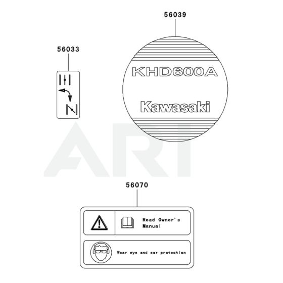 Label for Kawasaki KHD600A Hedge Trimmer