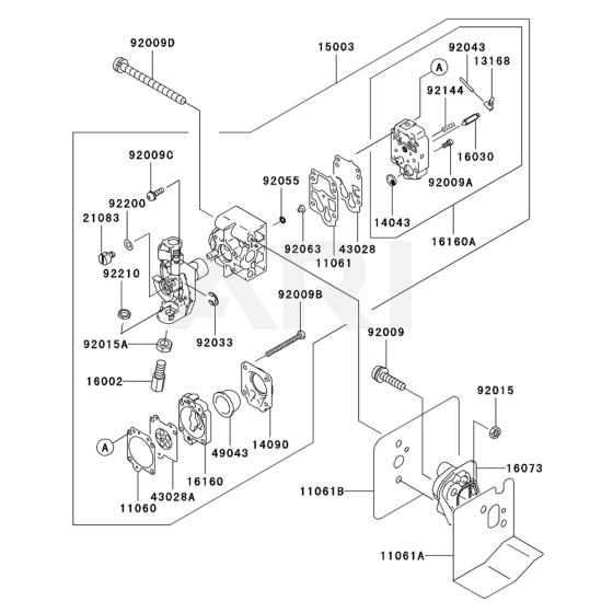 Carburettor for Kawasaki KHD600B Hedge Trimmer