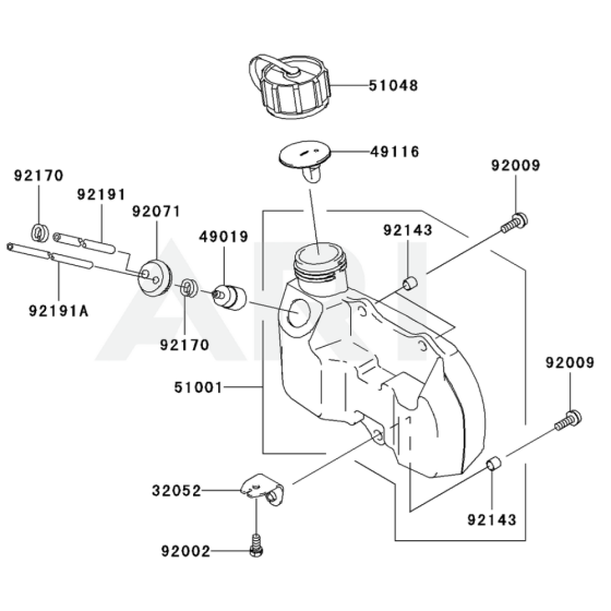 Fuel Tank / Fuel Valve for Kawasaki KHD600B Hedge Trimmer