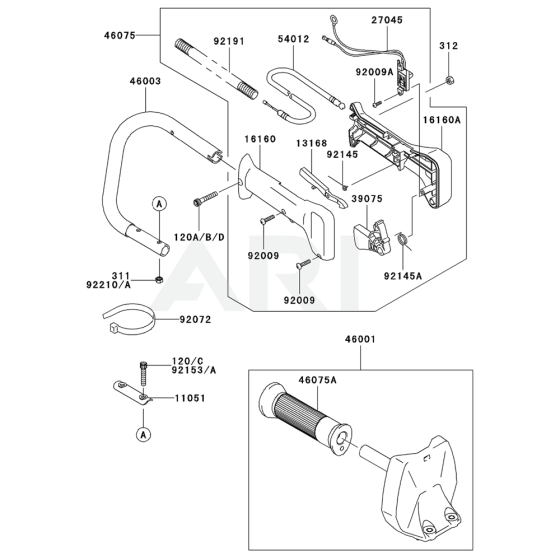 Handle for Kawasaki KHS1100B Hedge Trimmer