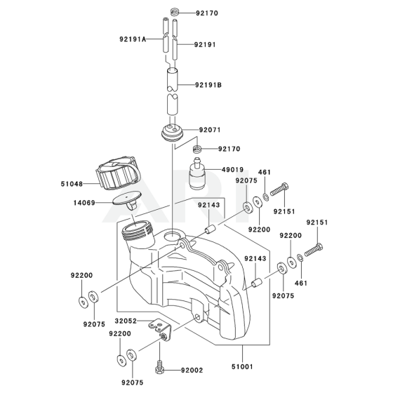 Fuel Tank / Fuel Valve for Kawasaki KHS750A Hedge Trimmer