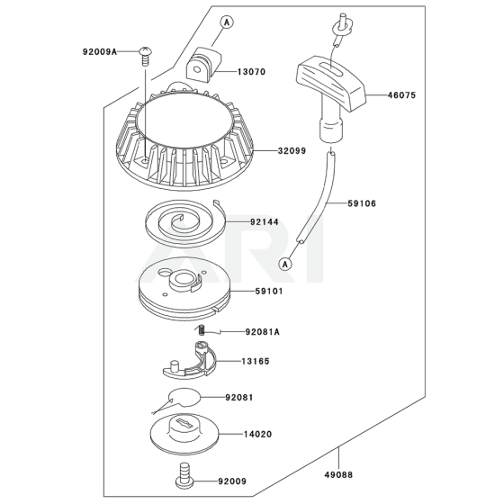 Starter for Kawasaki KHS750BC Hedge Trimmer