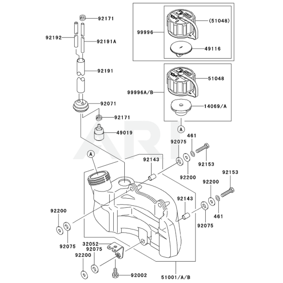 Fuel Tank / Fuel Valve for Kawasaki KHS750BC Hedge Trimmer