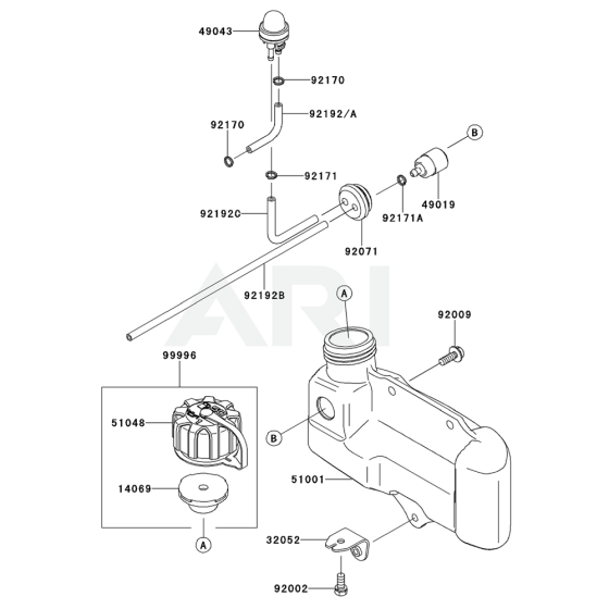 Fuel Tank / Fuel Valve for Kawasaki KHSS750A Hedge Trimmer