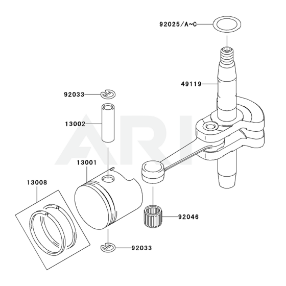 Piston / Crankshaft for Kawasaki KHT750SC Hedge Trimmer