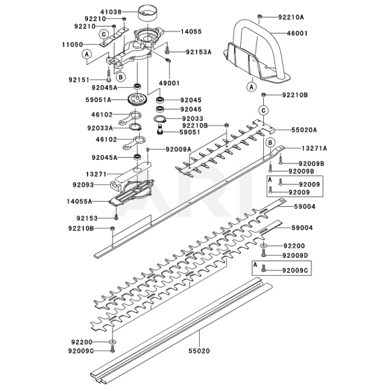 Case / Cutter for Kawasaki KHT750SC Hedge Trimmer