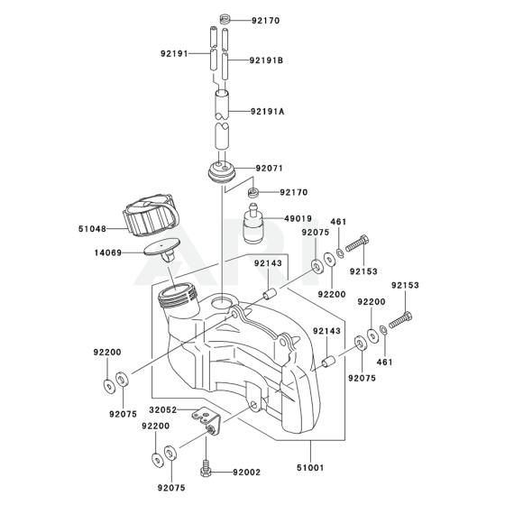 Fuel Tank / Fuel Valve for Kawasaki KHT750SC Hedge Trimmer