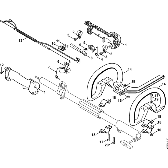 Handle for Stihl KM100 KM100R KM110R KombiEngine