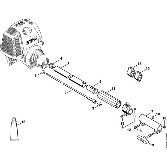 Drive tube assembly for Stihl KM130 KM130R KombiEngine