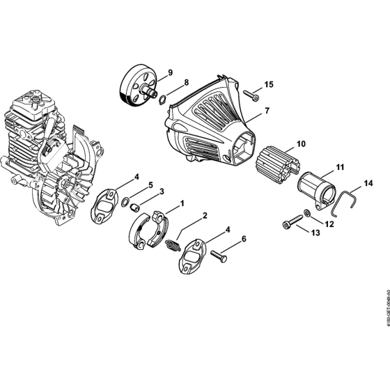 Clutch, Fan housing for Stihl KM131 KM131R KombiEngine