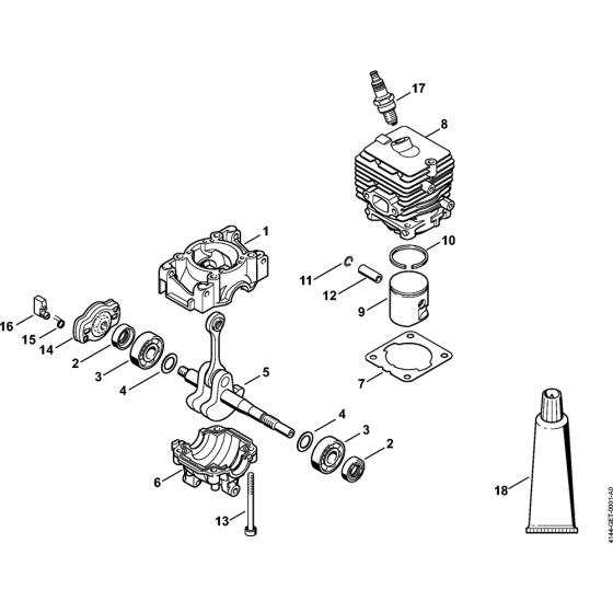 Crankcase, Cylinder for Stihl KM56C KM56RC KombiEngine