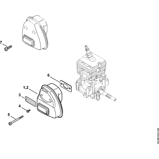 Muffler for Stihl KM56C KM56RC KombiEngine