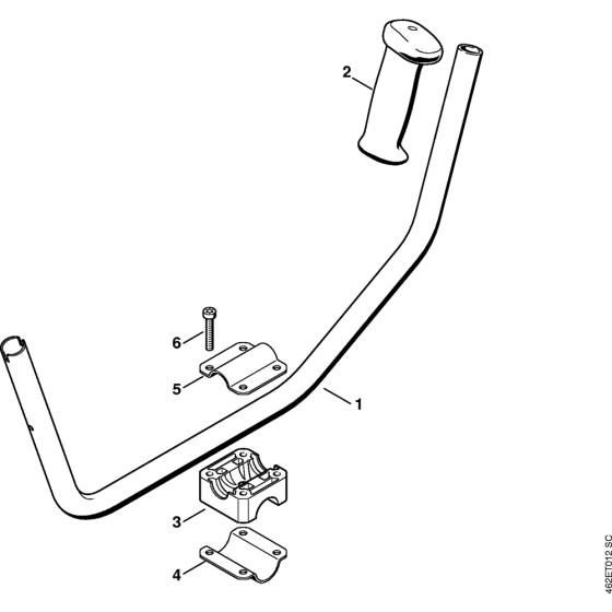 Two-handed handle bar (15.2003) for Stihl KM85 KM85R KombiEngine