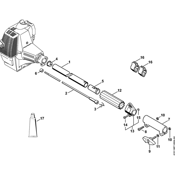 Drive tube assembly for Stihl KM85 KM85R KombiEngine