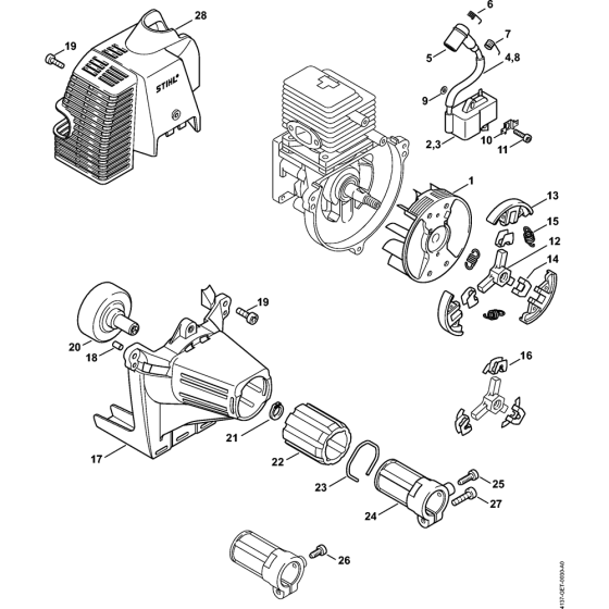 Ignition system, Clutch for Stihl KM85 KM85R KombiEngine