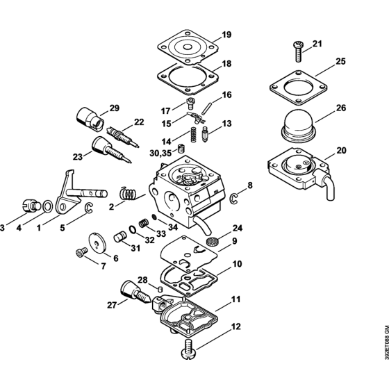 Carburetor C1Q-S80 BR (41.2017) for Stihl KM85 KM85R KombiEngine