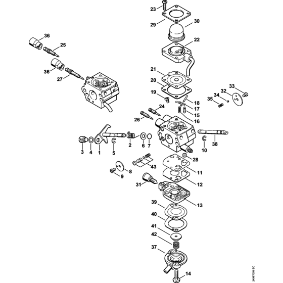 Carburetor C1Q-S174, C1Q-S131 for Stihl KM90 KM90R KombiEngine