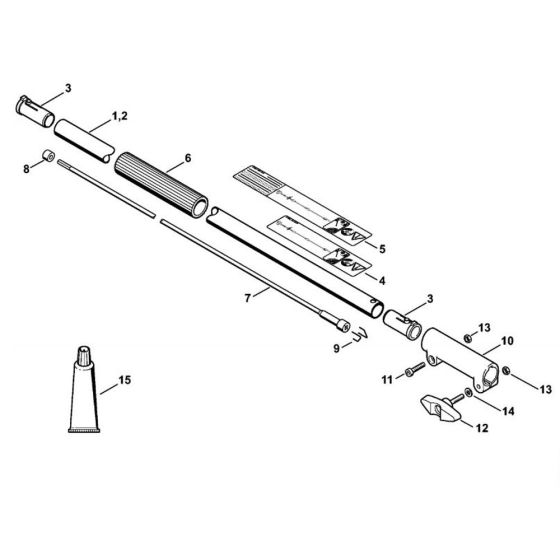 Drive tube extension 1 m HT-KM for Stihl KM91R KombiEngine