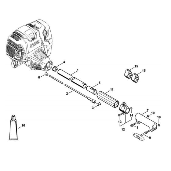 Drive tube assembly for Stihl KM91R Kombi Engine