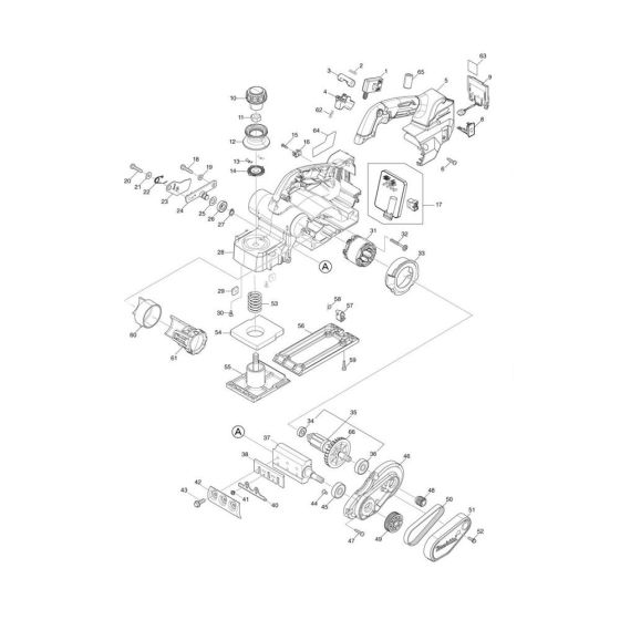 Makita KP001GZ Planer Assembly